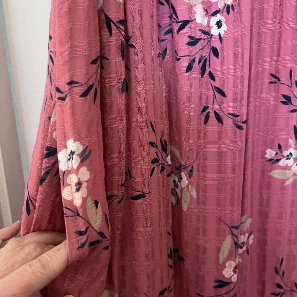 J Jill Floral Pink Sleeveless Maxi Dress - Picture 7 of 8